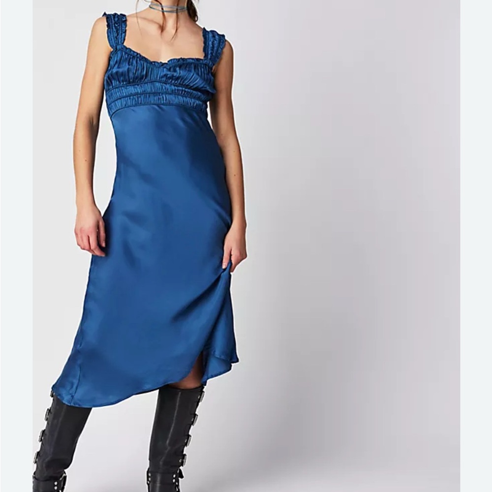 ASTR The Label Blue Silk REVOLVE Ebola Dress Large
